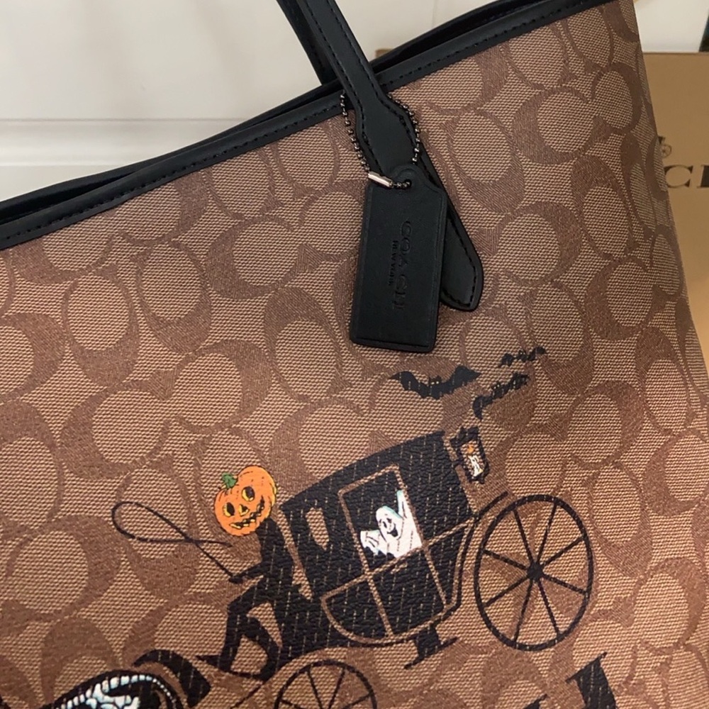 Coach Halloween Skeleton Horse City Tote - Picture 5 of 7
